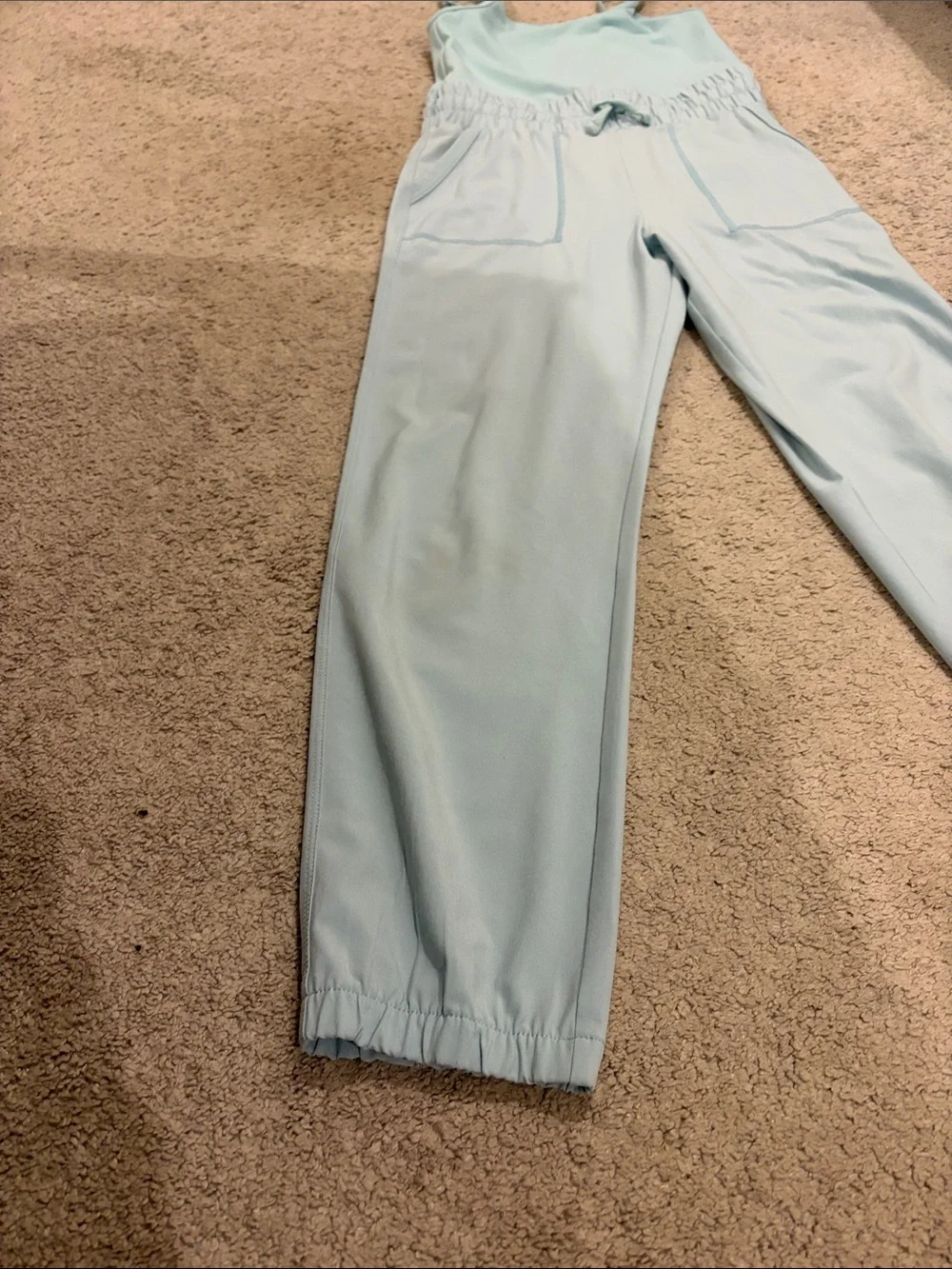 abercrombie kids Light Mint Jumpsuit with Elastic Waist and Pockets